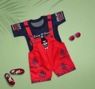 MARUF DRESSES Baby Boys & Baby Girls Party(Festive) Dress Dress(Red)