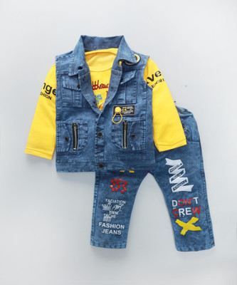 Ajmer Dresses Boys & Girls Casual Jacket Jeans(BLUE)