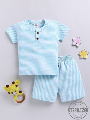 YK X Tinyo Boys & Girls Casual T-shirt Shorts(Blue)