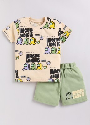 CUTOPIES Boys Casual T-shirt Shorts(Ecru)