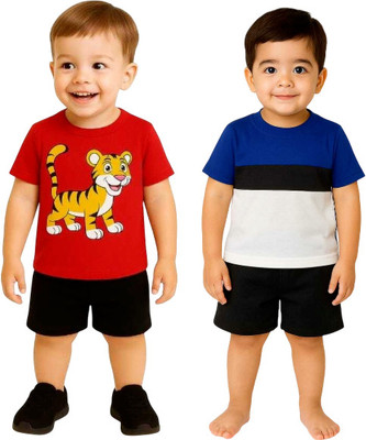 SEGRO Baby Boys & Baby Girls Casual T-shirt Shorts(RED, ROYAL)