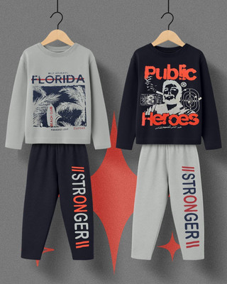 INDIA FASHION FAB Boys & Girls Casual Sweatshirt Pyjama(BLUE GREY)
