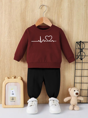 RetroTees Baby Boys Casual T-shirt Track Pants(Maroon)