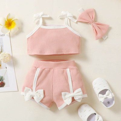 AVOVU Baby Girls Party(Festive) Top Shorts(Peach)