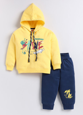 Mars Infiniti Boys & Girls Casual Sweatshirt Sweatpant(Yellow, Navy Blue)