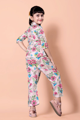 Mijaashree Girls Casual Top Pant(White / Multi)