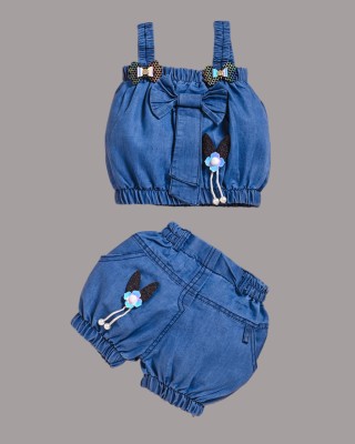 HouseOfCommon Baby Girls Party(Festive) Top Shorts(blue)