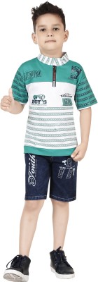 LUCII Boys Party(Festive) T-shirt Shorts(Green)