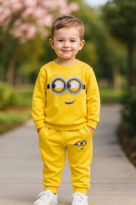 Aggarwalsales Baby Boys & Baby Girls Minnions Casual T-shirt Track Pants(Yellow)