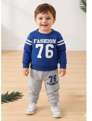 JENNY GARMENT Baby Boys & Baby Girls Casual Sweatshirt Track Pants(BLUE & GRAY)