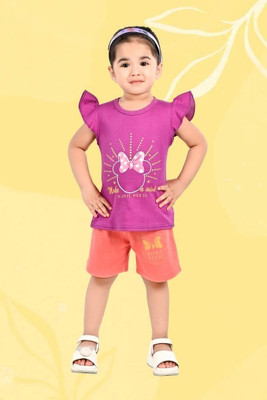 HENA TEXTILE Baby Girls Casual Top Shorts(MULTICOLOR)