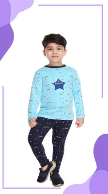 Smuktar garments Baby Boys & Baby Girls Casual T-shirt Pant(Sky Blue)