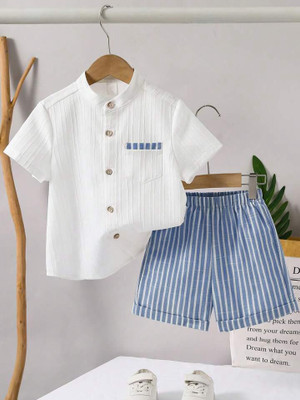 Ruturaj Baby Boys & Baby Girls Casual Shirt Shorts(BLUE)