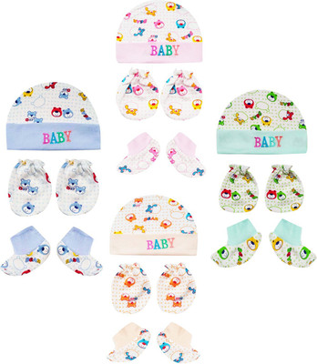 twotogether Baby Boys & Baby Girls Casual Cap Mitten, Bootie(multicolour bear print)