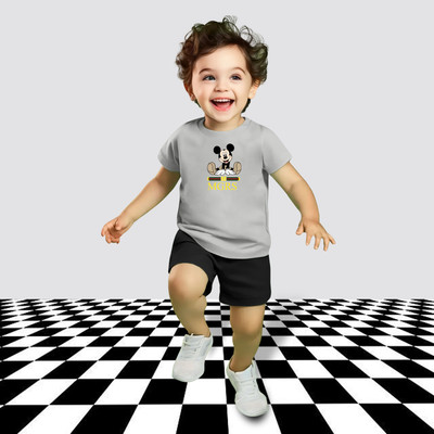 Mitansh Baby Boys & Baby Girls Casual T-shirt Shorts(Grey1)