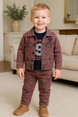 PLAYFULL Boys Casual Jacket T-shirt(Purple)