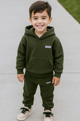 Blary FASHION PLANET Boys & Girls Casual Sweatshirt Track Pants(OLIVE)