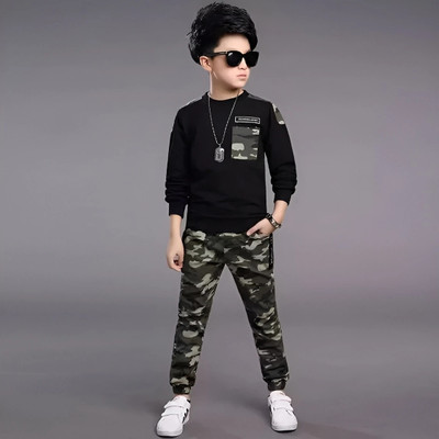 JEKESHVI Boys & Girls Casual Track Pants T-shirt(Black)