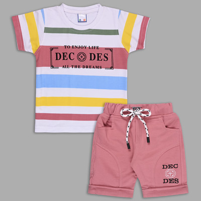 Silver Kraft Boys Casual T-shirt Shorts(Burgundy)