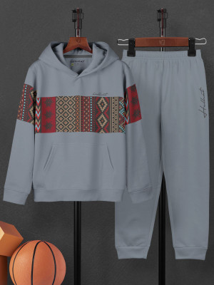 Hellcat Girls Casual T-shirt Track Pants(Bluish Grey)