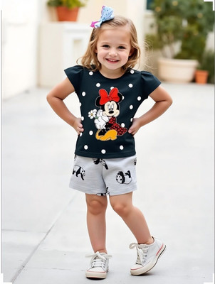 Highlightshop Baby Girls Casual Top Shorts(BLACK)