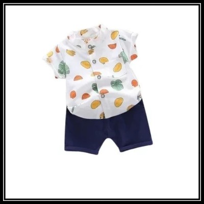 DID ENTERPRISE Baby Boys Casual Shirt Shorts(WHITE, BLUE)