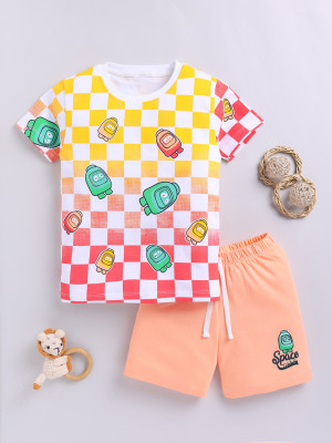 LITTLE FIGHTER Boys Casual T-shirt Shorts(YELLOW PEACH)