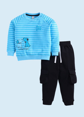SmartRAHO Baby Boys Casual Sweatshirt Track Pants(BLUE BLACK)