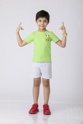 MR Feshion Boys Casual T-shirt Pyjama(GREEN/EGR)