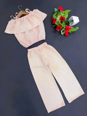 Mayas fashion Girls Party(Festive) Top Pant(White)