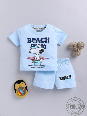 YK X Tinyo Boys & Girls Pluto Casual T-shirt Shorts(Blue)
