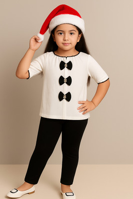 gjydgf Girls Angry Birds Casual Top Pant(Black, White)