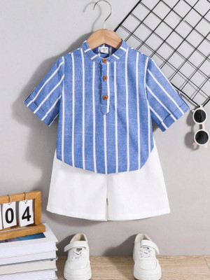 peeloo Baby Boys & Baby Girls Casual Shirt Shorts(BLUE STREEP)
