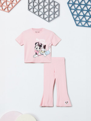MAX Girls Casual T-shirt Trouser(ROSE PINK)