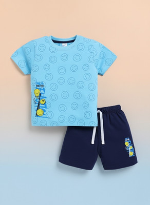 LITTLE NINJA Baby Boys Casual T-shirt Shorts(BLUE)