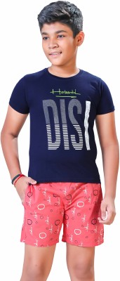 Chillax Boys & Girls Casual T-shirt Pant(NAVY, PINK)