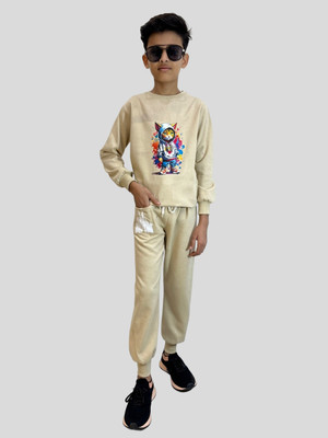 Al-Hudooms Boys Casual Sweatshirt Trouser(Skin)