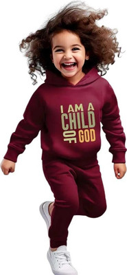 KEESOR Girls Casual Sweatshirt Track Pants(MAROON)