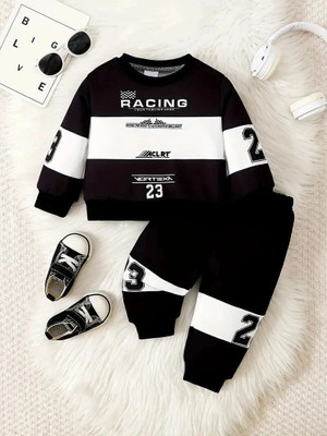 Aviva Fashion Boys & Girls Casual T-shirt Pant(Black, White)