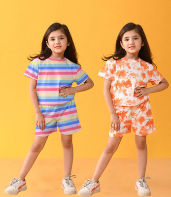 NVELIS Girls Casual T-shirt Shorts(Multicolor 12)
