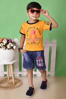 MJ Designer Boys Party(Festive) T-shirt Jeans(YELLOW)