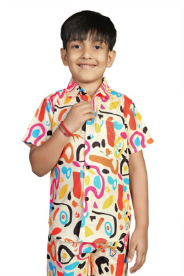Kenvi Textile Boys Casual Shirt Shorts(Multicolor)