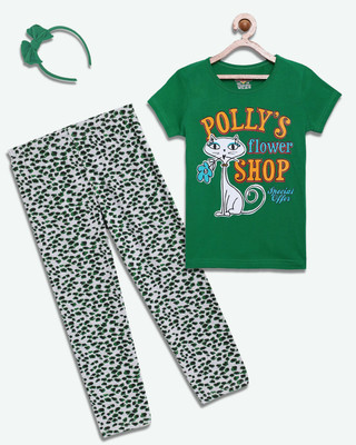 SINI MINI Girls Casual Pyjama Sleepsuit(BGN_TIG)