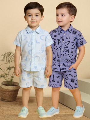 PROVOGUE Boys Casual Shorts Shirt(Multicolor6)