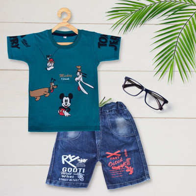 Style Generation Boys Mickey Party(Festive) T-shirt Pant(Multicolored)