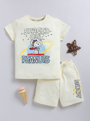 YK X Tinyo Boys & Girls Pluto Casual T-shirt Shorts(Cream)