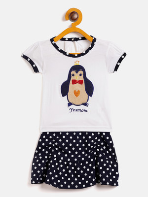Camey Baby Girls Casual Top Skirt(Navy)