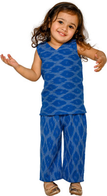 Tiny Bunnies Baby Girls Party(Festive) Top Pant(Blue)