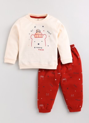 Mini Donuts Baby Boys & Baby Girls Casual Top Pant(Maroon)