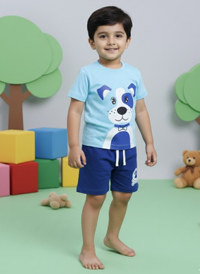 SmartRAHO Baby Boys Casual T-shirt Shorts(SKY)